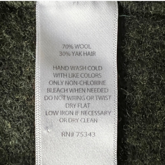 ADRIENNE VITTADINI YAK/WOOL DUSTER CARDIGAN/SWEATER OLIVE GREEN SZ 1X - Picture 7 of 8